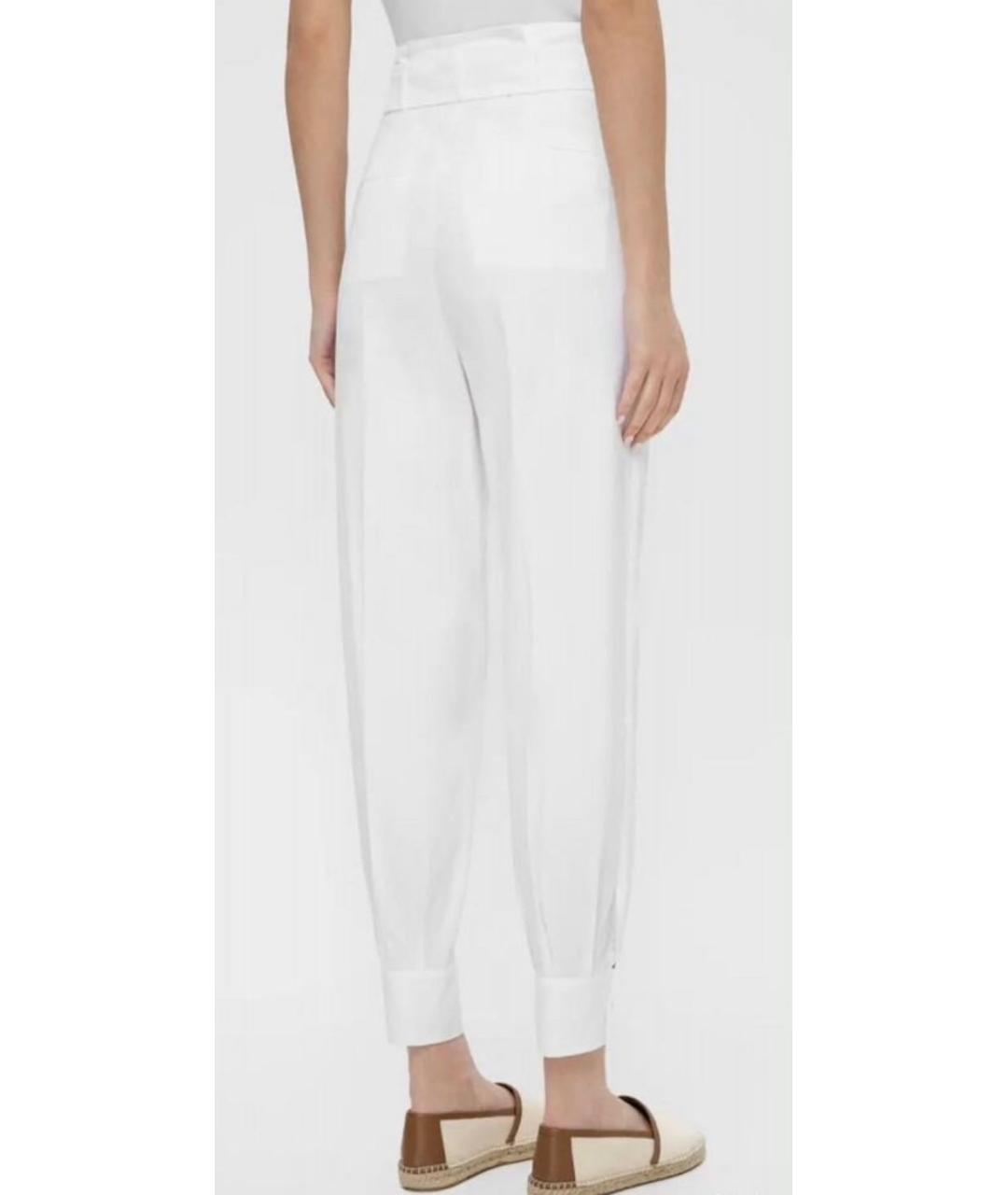 MAX MARA Белые хлопковые брюки узкие, фото 2