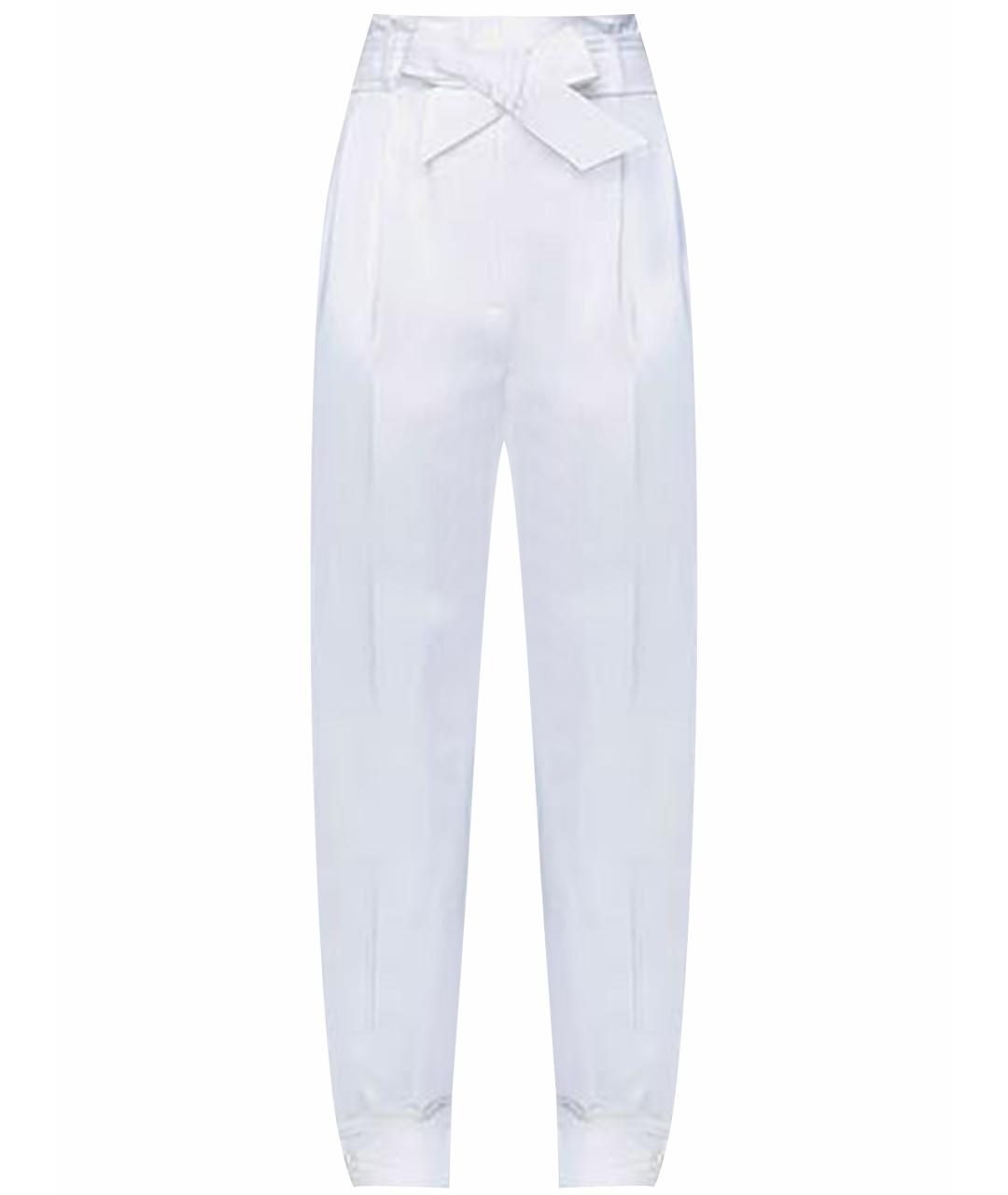MAX MARA Белые хлопковые брюки узкие, фото 1