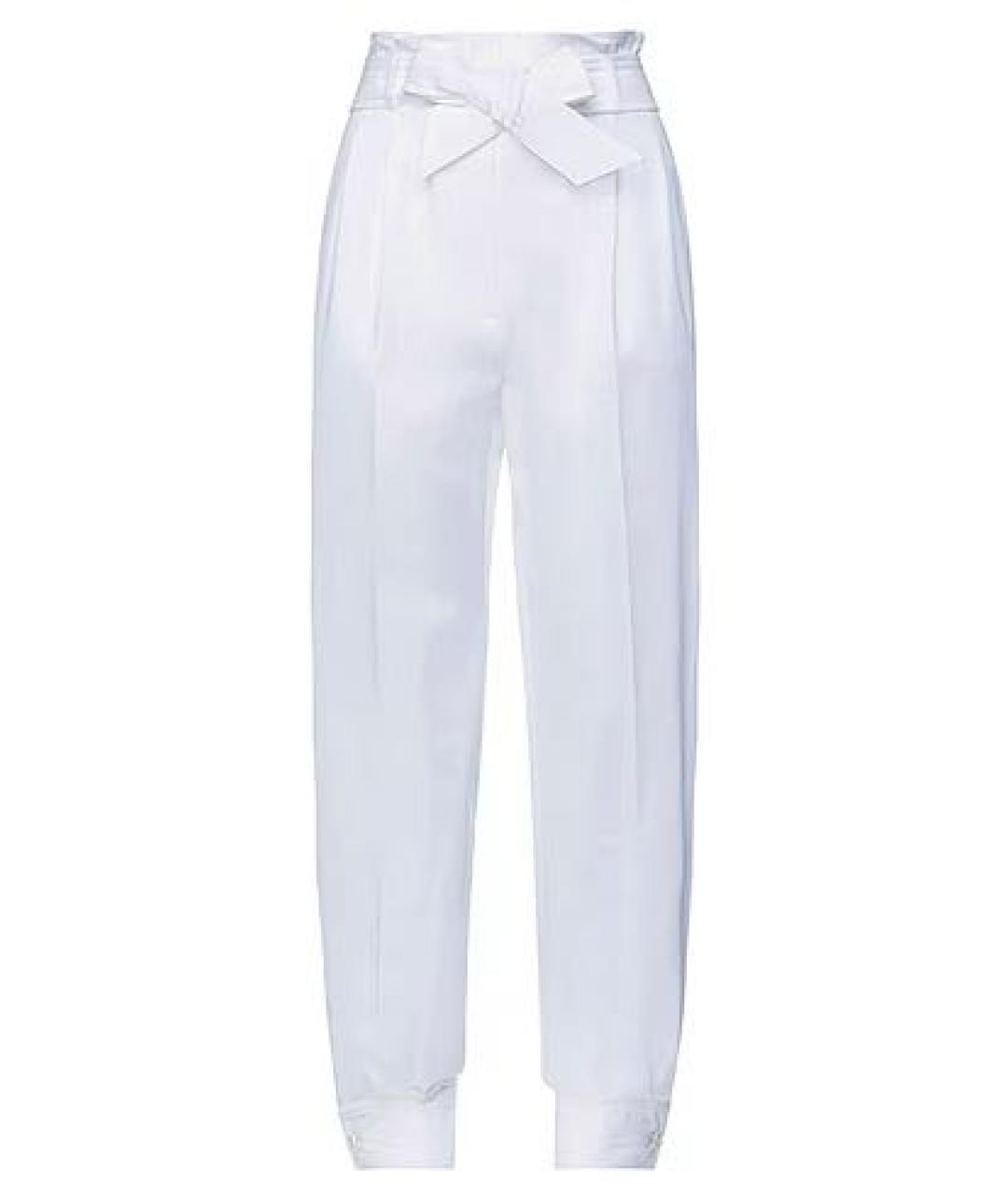 MAX MARA Белые хлопковые брюки узкие, фото 8