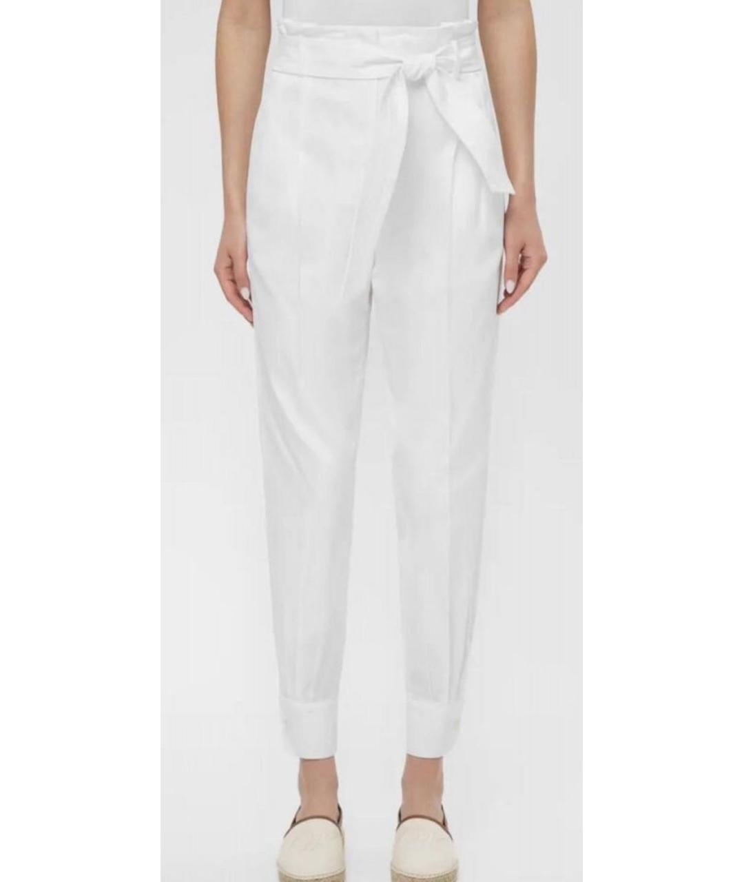 MAX MARA Белые хлопковые брюки узкие, фото 7