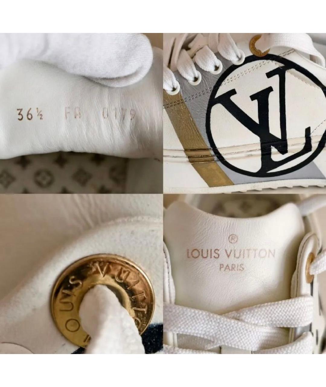 LOUIS VUITTON Белые кожаные кеды, фото 5