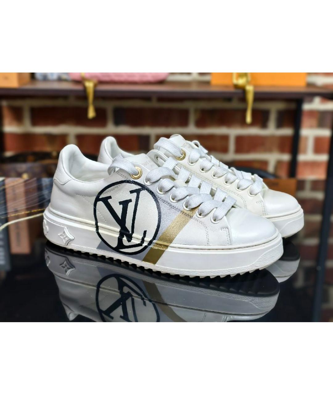 LOUIS VUITTON Белые кожаные кеды, фото 7