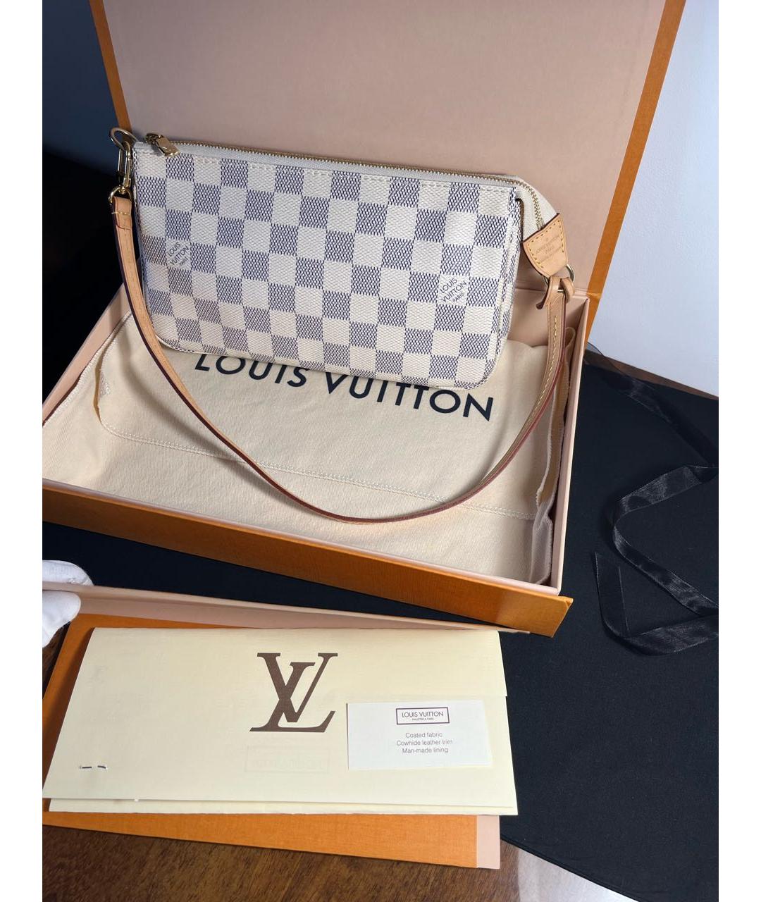 LOUIS VUITTON Бежевая кожаная сумка с короткими ручками, фото 2