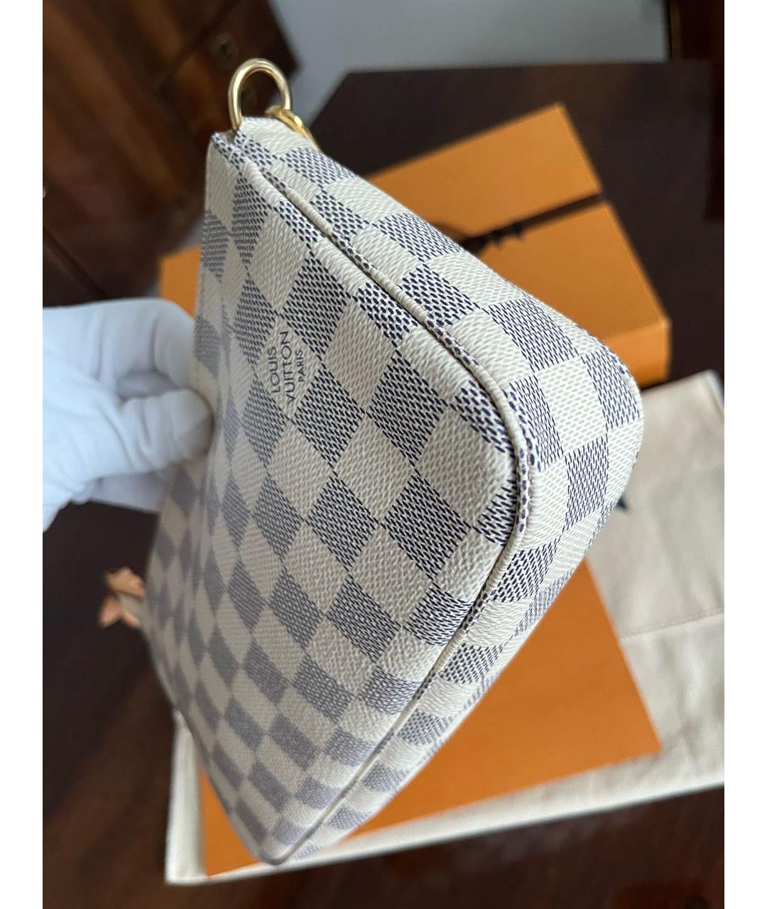 LOUIS VUITTON Бежевая кожаная сумка с короткими ручками, фото 8