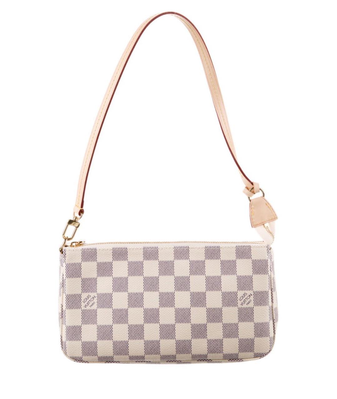 LOUIS VUITTON Бежевая кожаная сумка с короткими ручками, фото 9