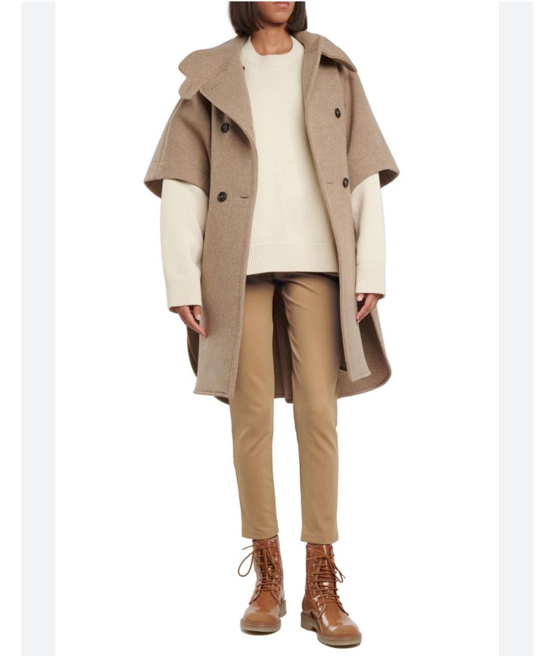 MAX MARA Коричневые полиамидовые леггинсы и велосипедки, фото 6
