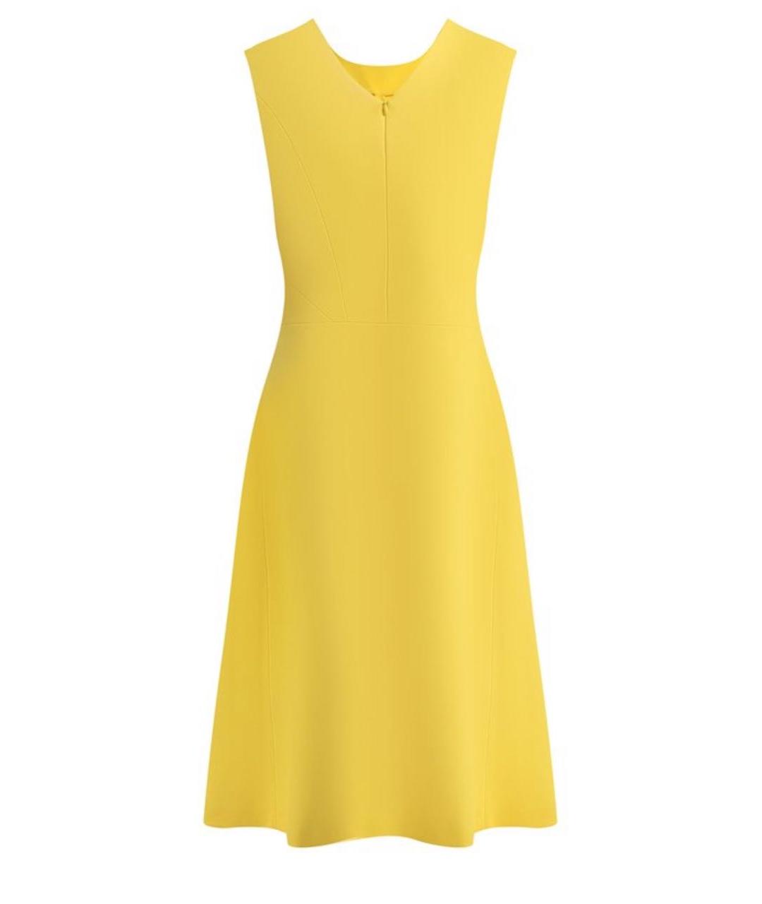 JIL SANDER Желтое хлопко-эластановое повседневное платье, фото 2