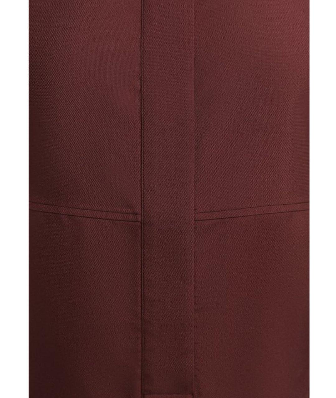JIL SANDER Бордовое хлопко-эластановое повседневное платье, фото 3