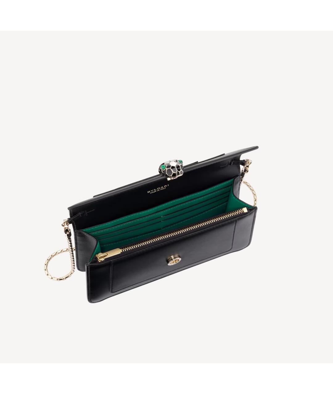 BVLGARI Черная кожаная сумка через плечо, фото 2