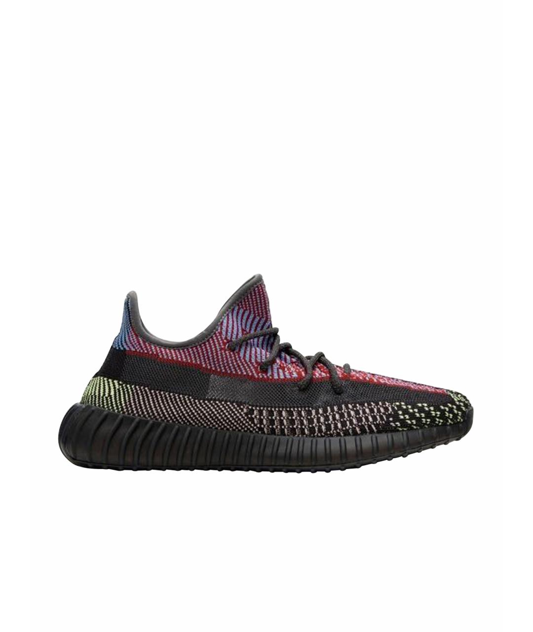 ADIDAS YEEZY Черные текстильные низкие кроссовки / кеды, фото 1