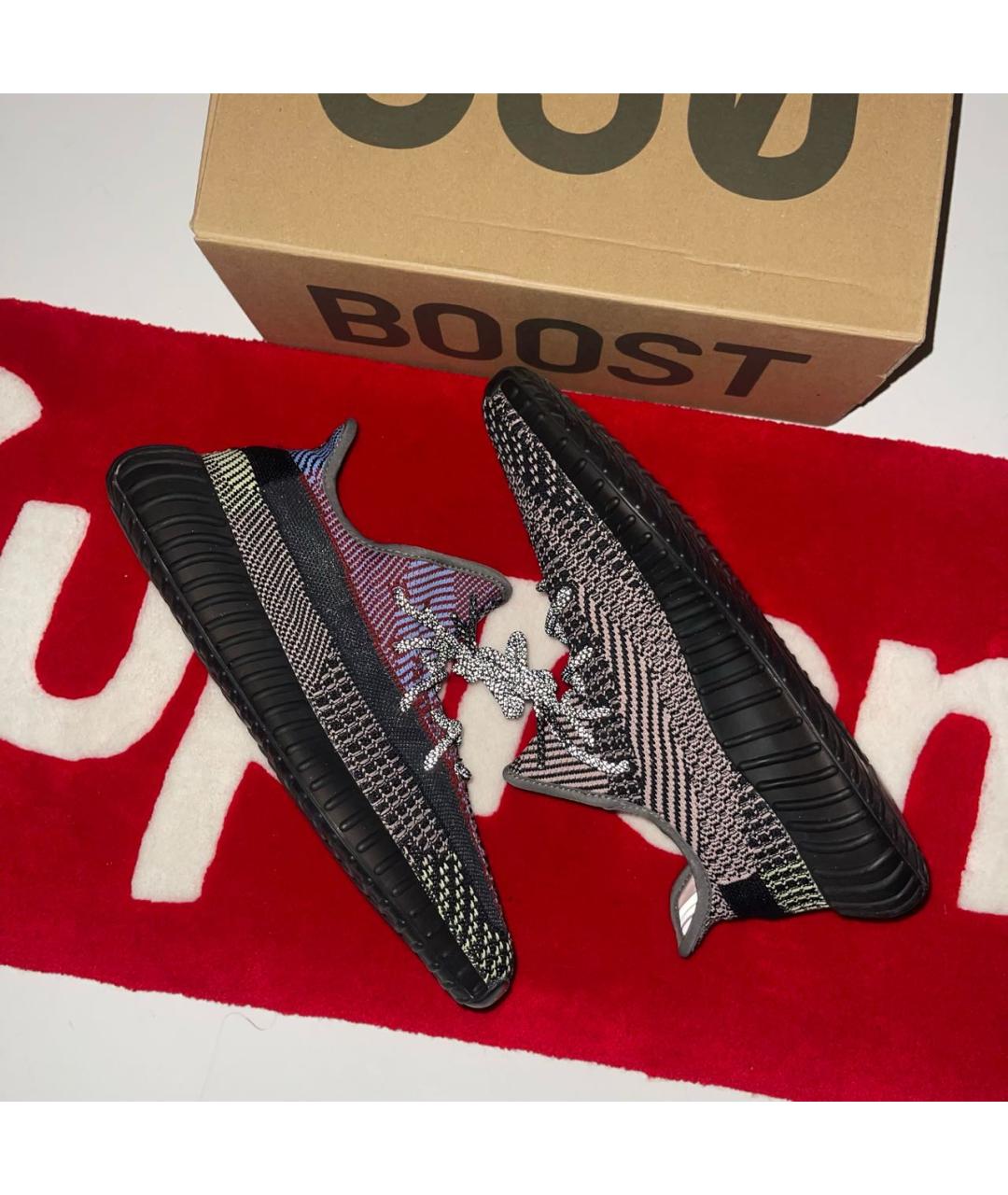 ADIDAS YEEZY Черные текстильные низкие кроссовки / кеды, фото 4