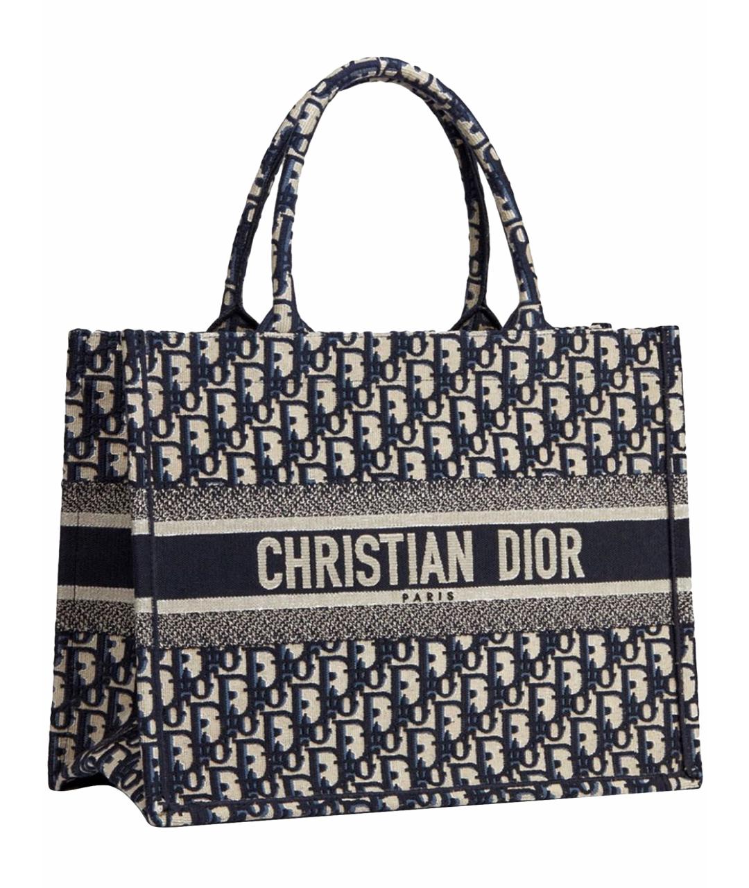 CHRISTIAN DIOR Белая тканевая сумка тоут, фото 1