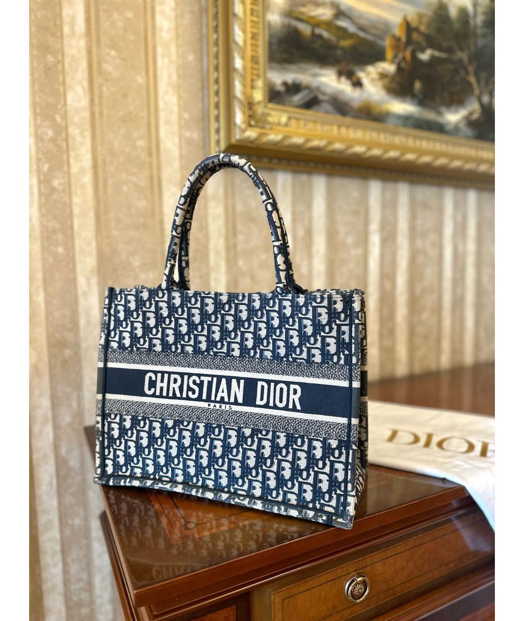 CHRISTIAN DIOR Белая тканевая сумка тоут, фото 2