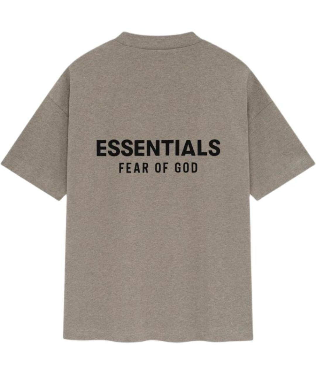 FEAR OF GOD ESSENTIALS Серая хлопковая футболка, фото 2