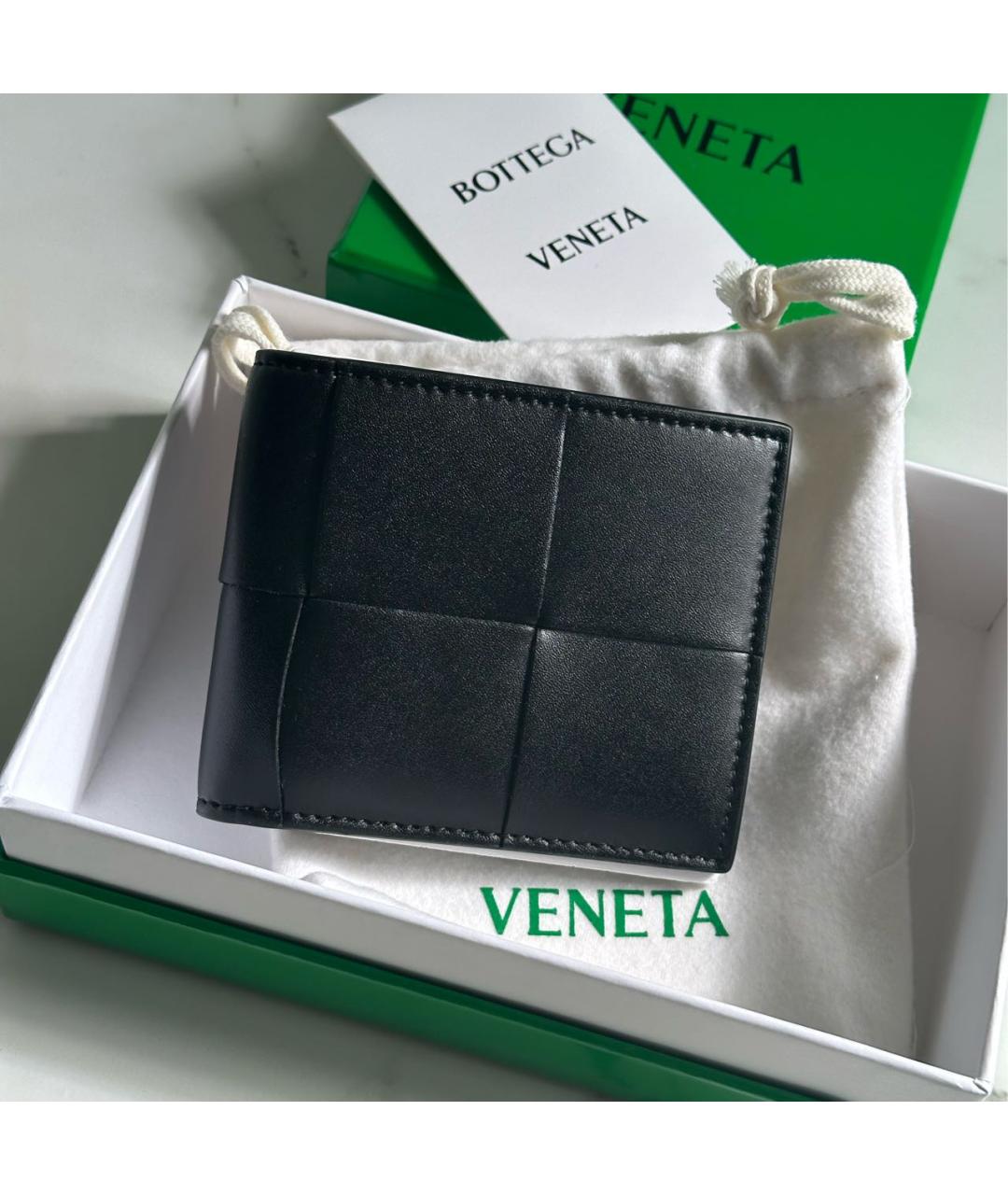 BOTTEGA VENETA Черный кожаный кошелек, фото 2