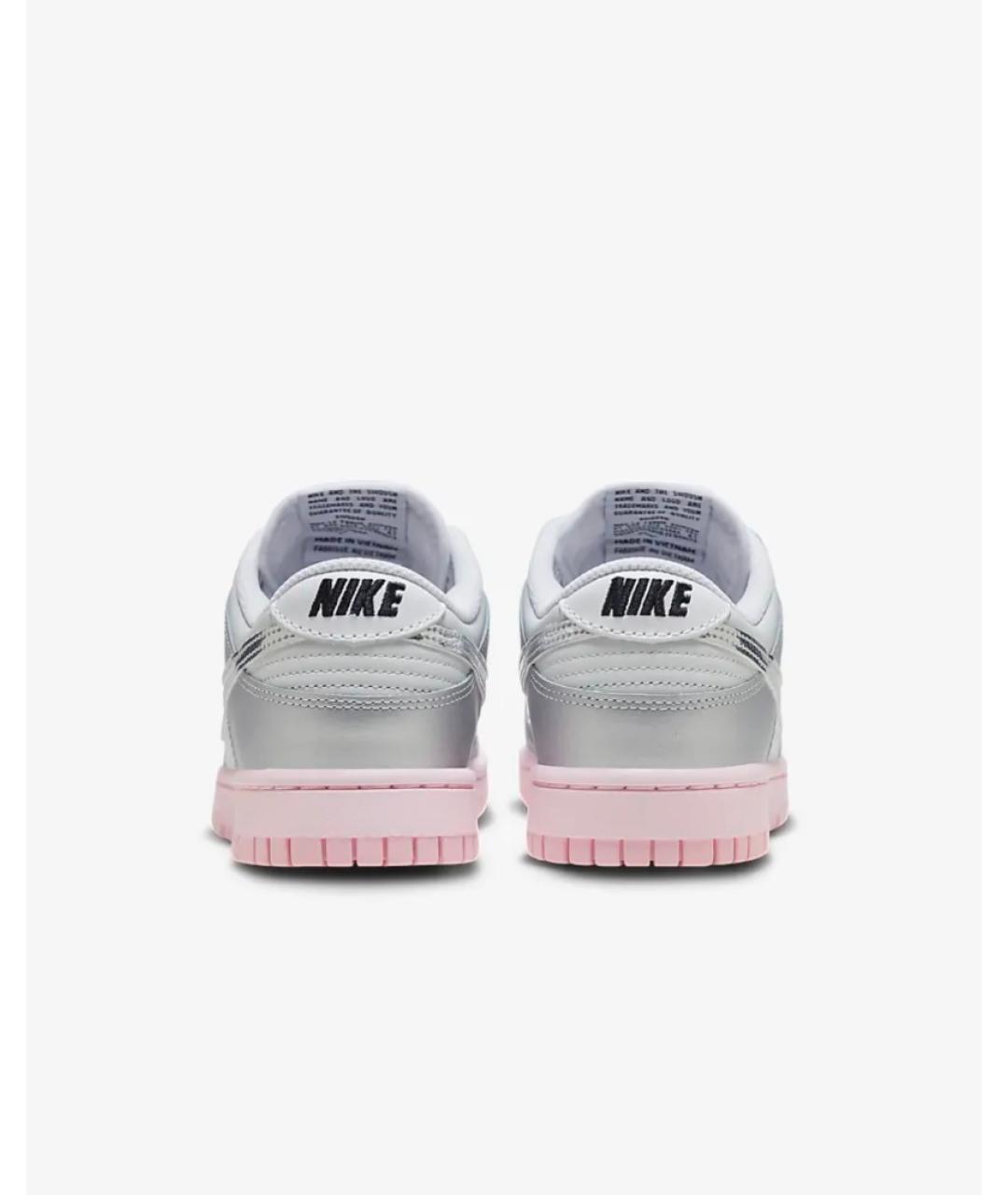 NIKE Серебряные кожаные кеды, фото 4
