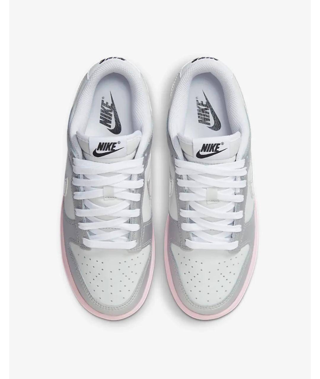 NIKE Серебряные кожаные кеды, фото 3