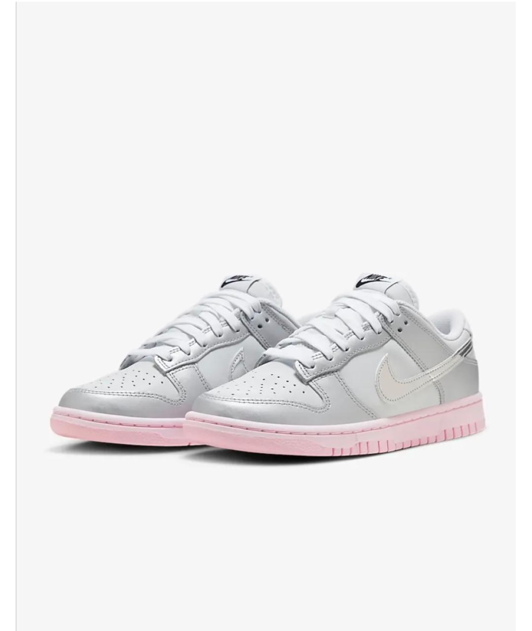 NIKE Серебряные кожаные кеды, фото 2