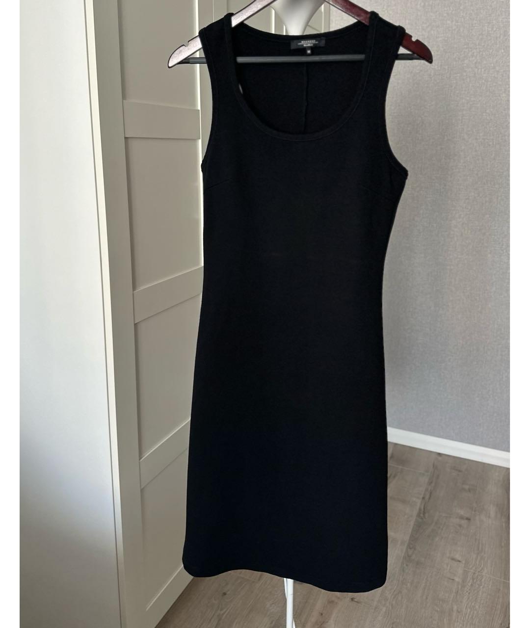 WEEKEND MAX MARA Черное хлопковое повседневное платье, фото 4