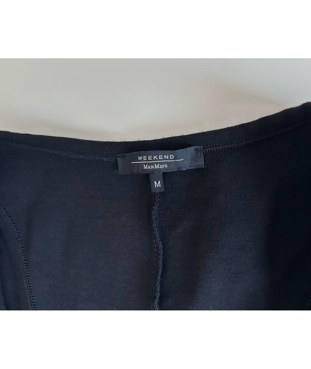 WEEKEND MAX MARA Черное хлопковое повседневное платье, фото 3