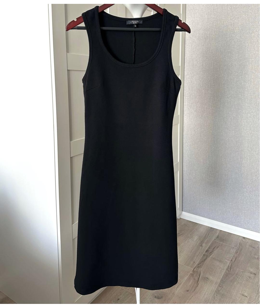 WEEKEND MAX MARA Черное хлопковое повседневное платье, фото 5