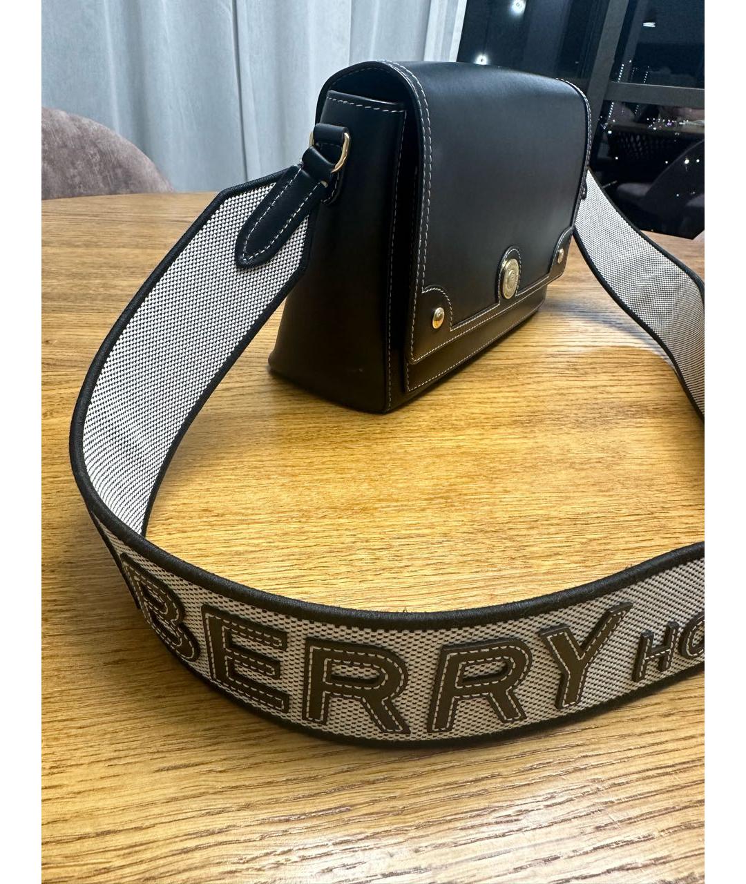 BURBERRY Черная кожаная сумка через плечо, фото 2
