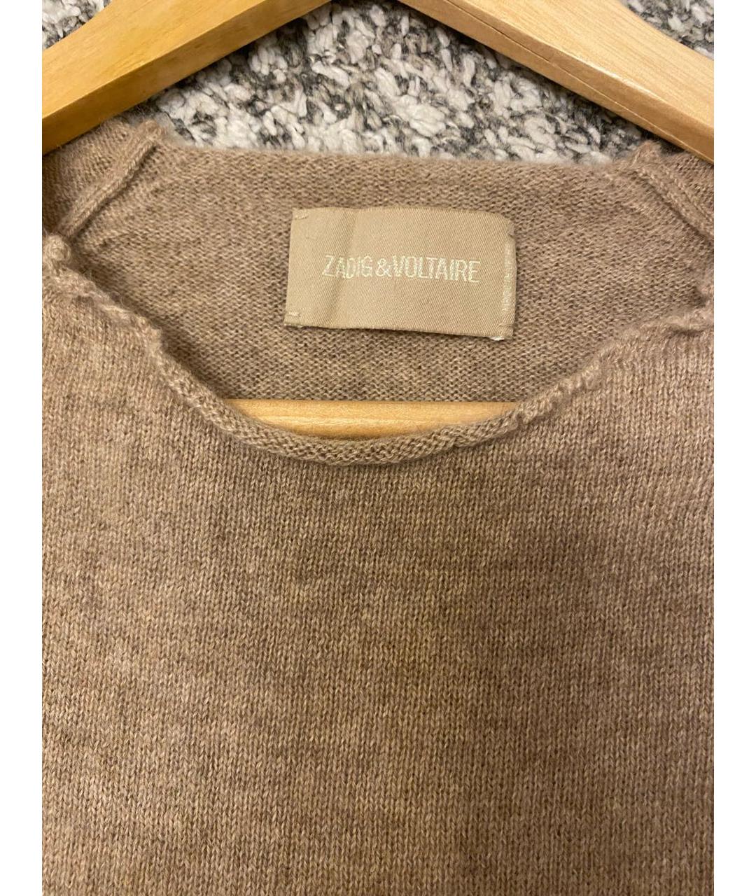 ZADIG & VOLTAIRE Коричневый кашемировый джемпер / свитер, фото 3