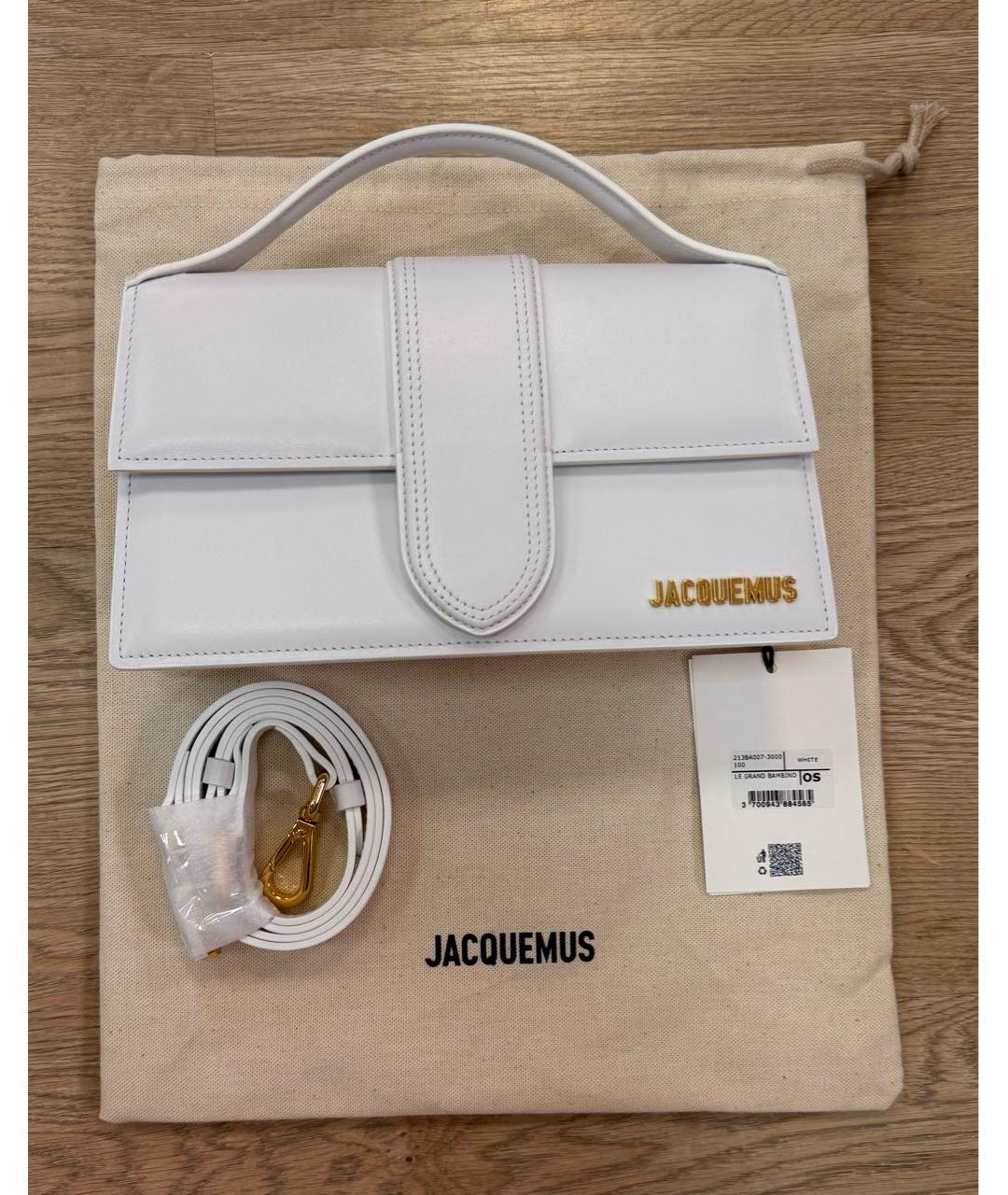 JACQUEMUS Белая кожаная сумка через плечо, фото 8