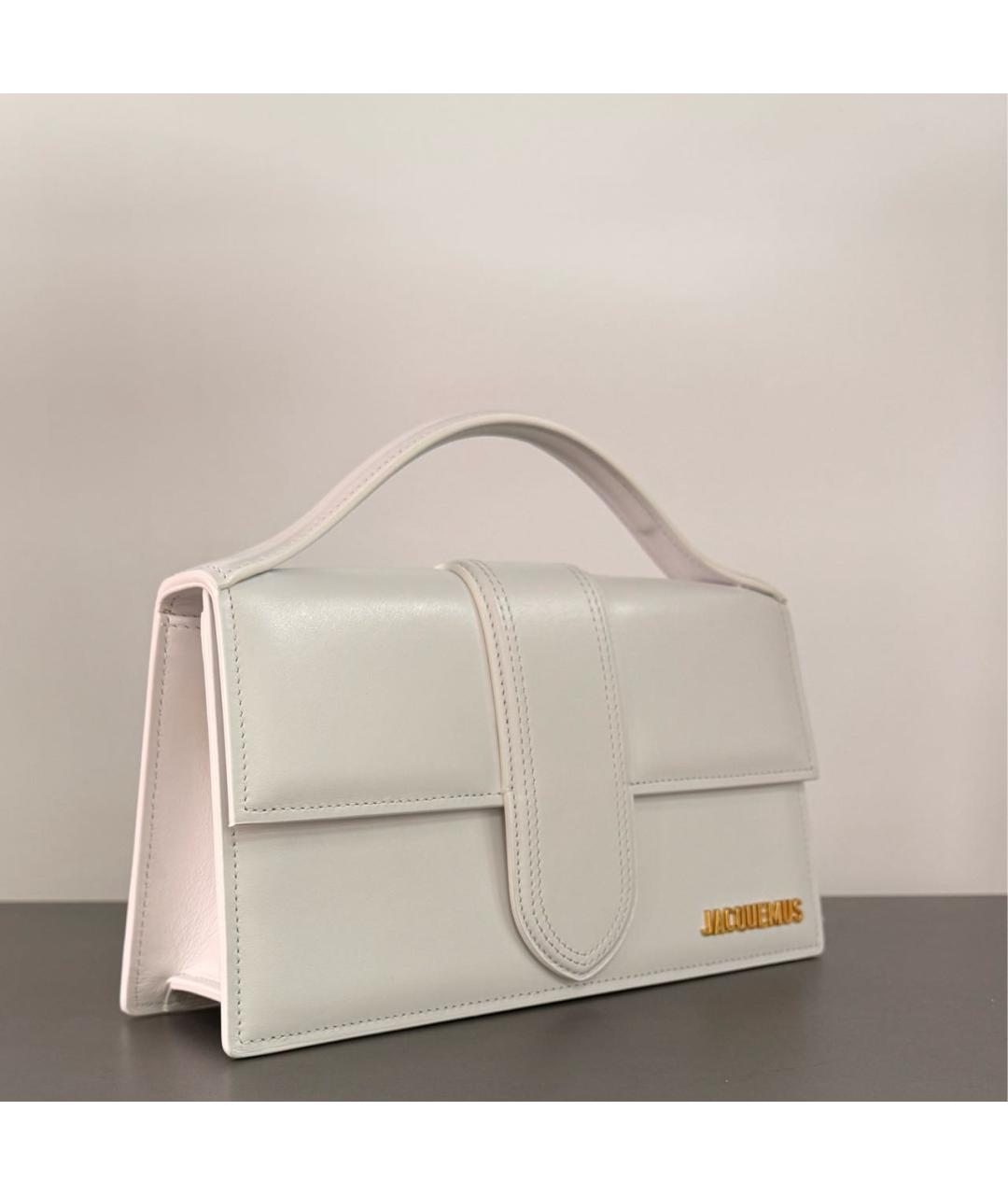 JACQUEMUS Белая кожаная сумка через плечо, фото 2