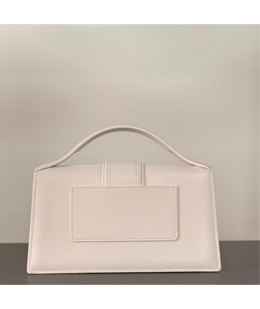 JACQUEMUS Белая кожаная сумка через плечо, фото 3