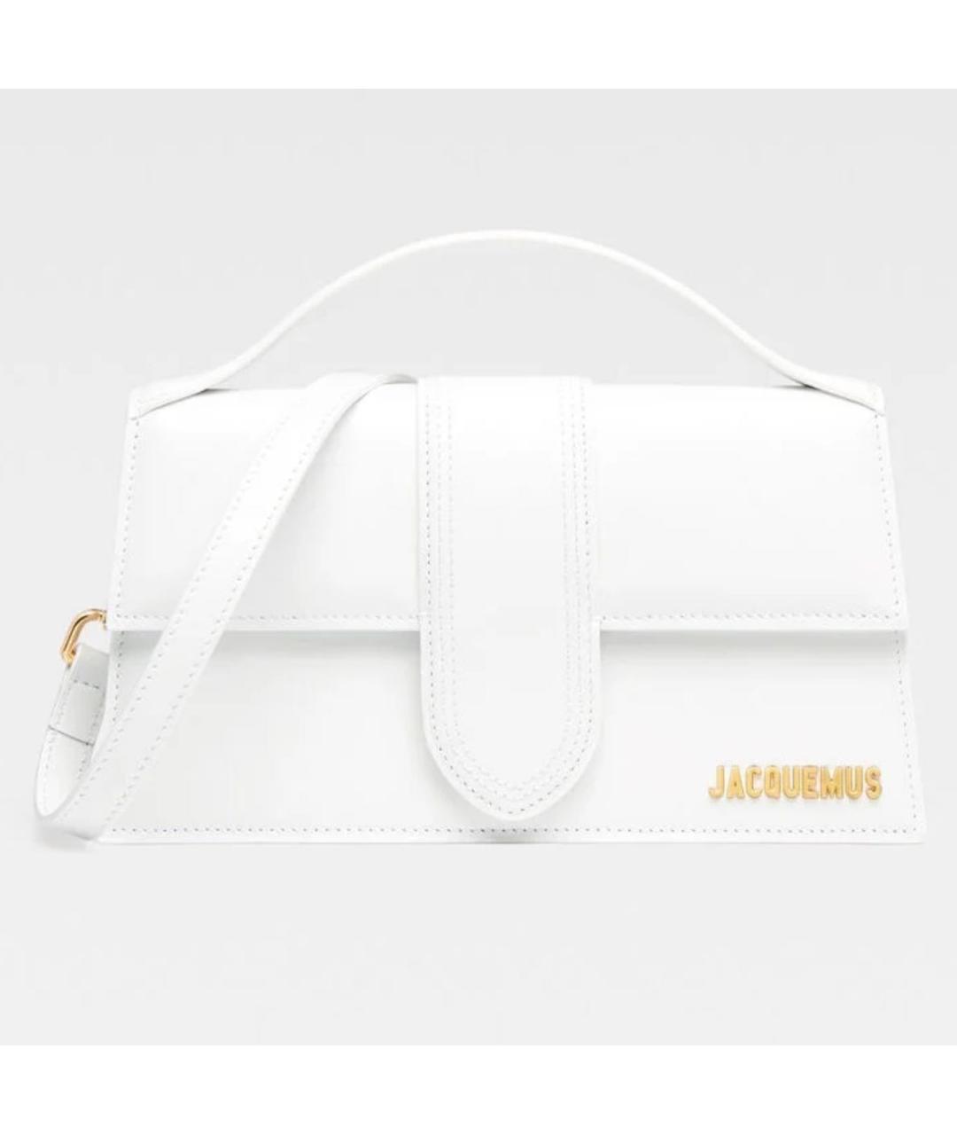 JACQUEMUS Белая кожаная сумка через плечо, фото 9