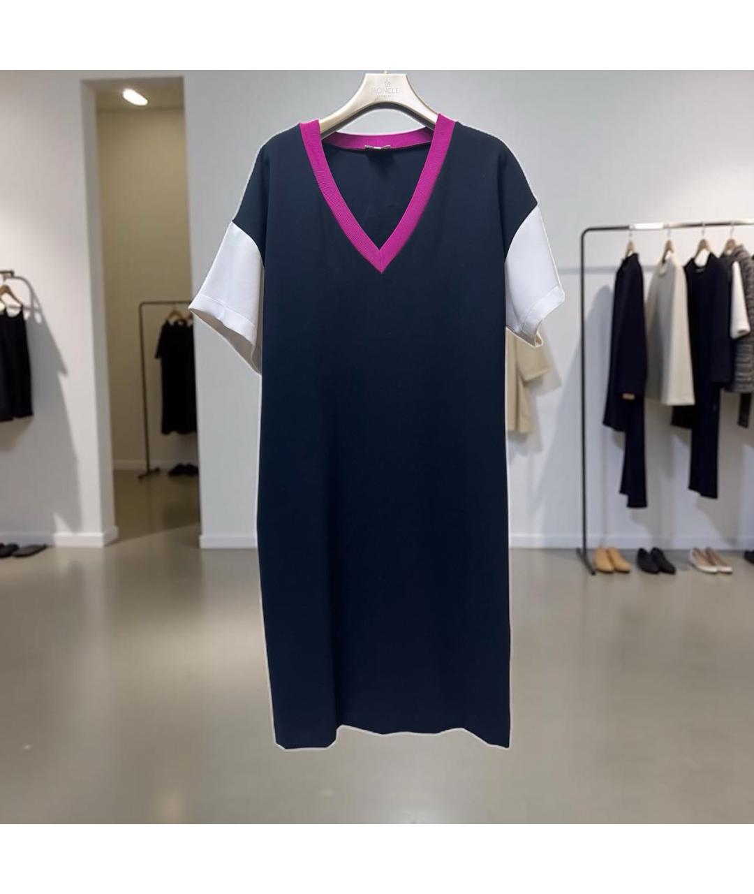 ESCADA Темно-синее полиэстеровое повседневное платье, фото 7