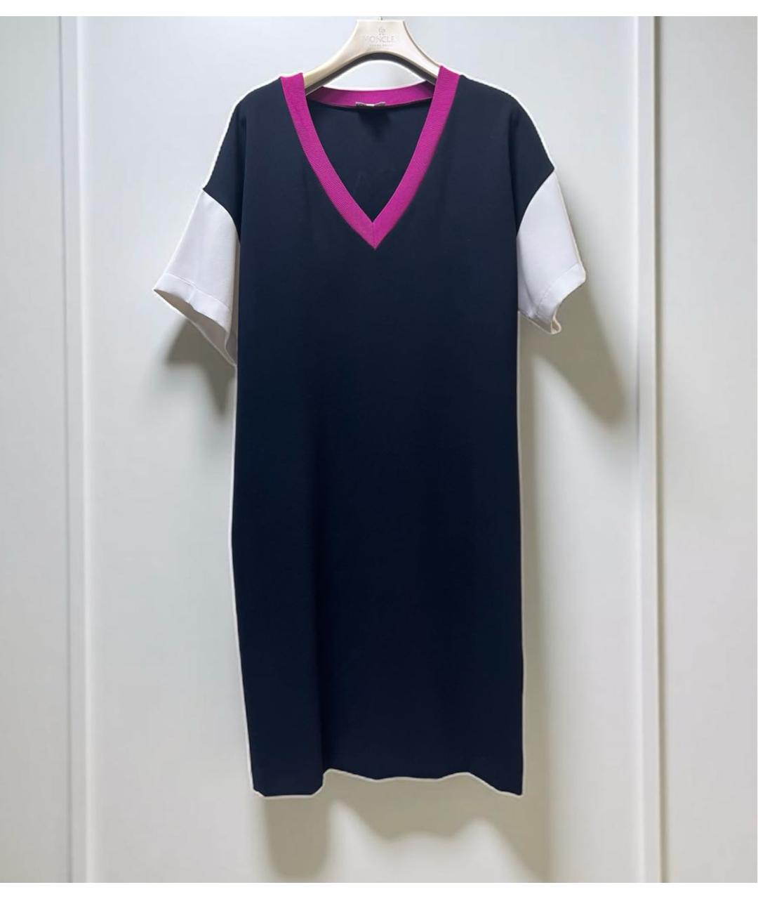 ESCADA Темно-синее полиэстеровое повседневное платье, фото 6