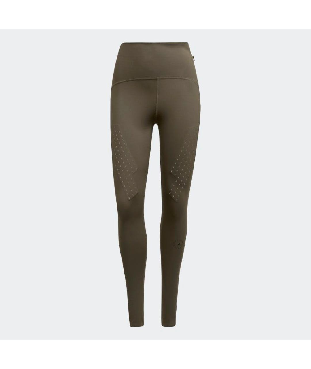 ADIDAS BY STELLA MCCARTNEY Хаки полиэстеровые леггинсы и велосипедки, фото 6