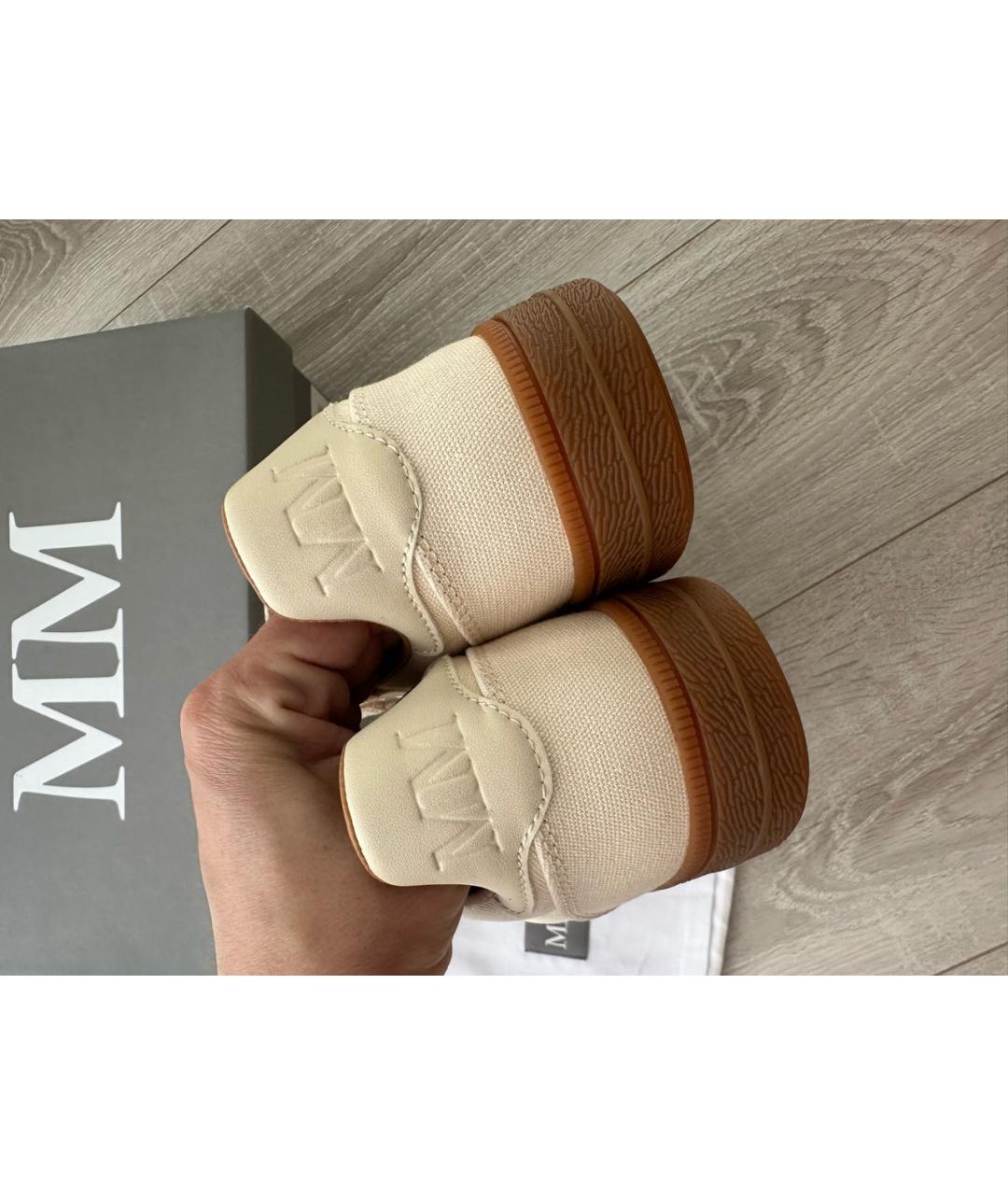 MAX MARA Бежевые текстильные кеды, фото 5