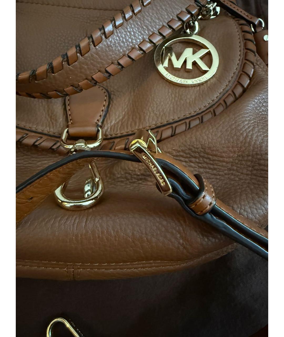 MICHAEL KORS Коричневая кожаная сумка через плечо, фото 7