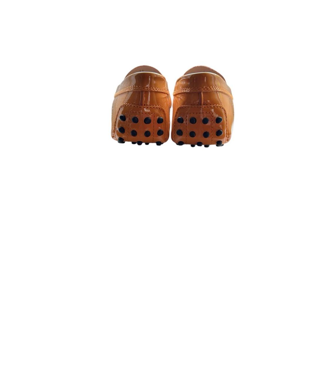 TOD'S Оранжевое мокасины из лакированной кожи, фото 4