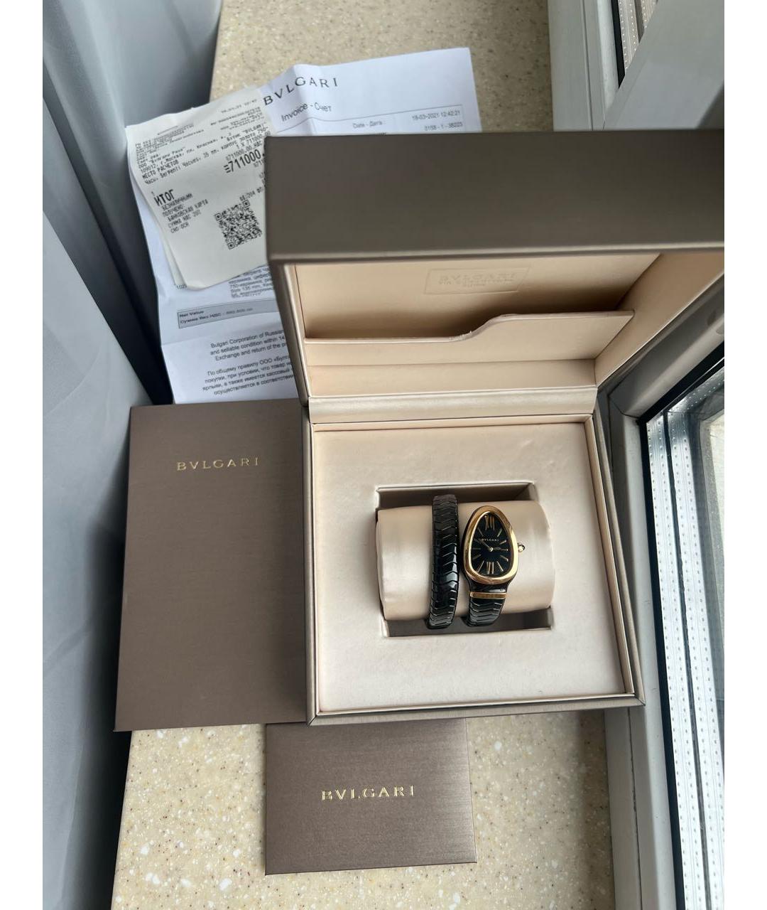 BVLGARI Черные керамические часы, фото 6