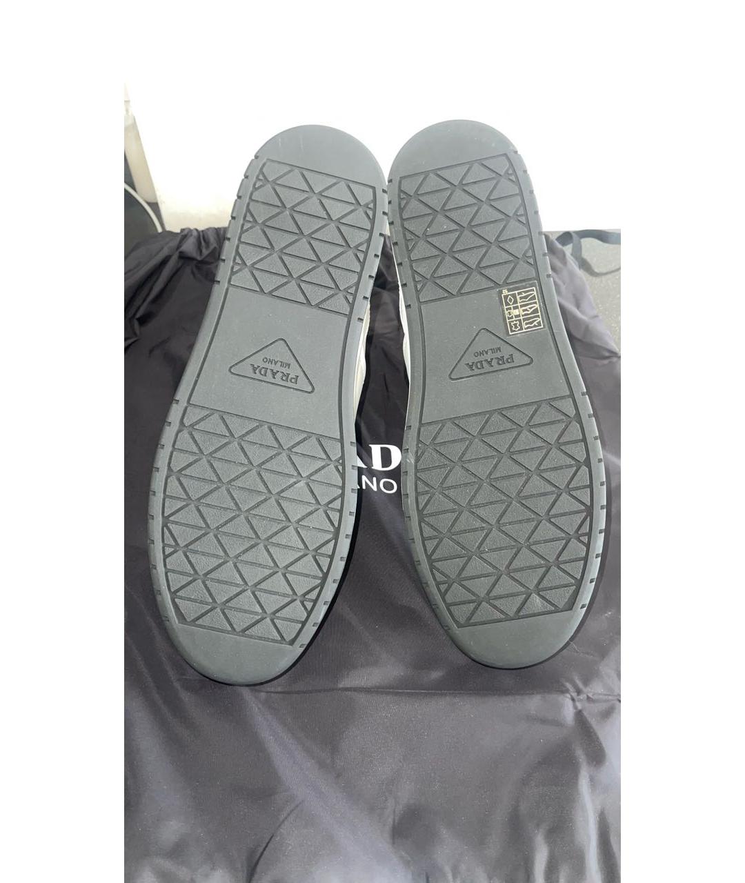 PRADA Белые кожаные кроссовки, фото 4