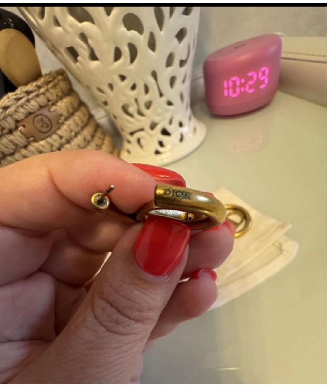 CHRISTIAN DIOR Золотые латунные серьги, фото 4