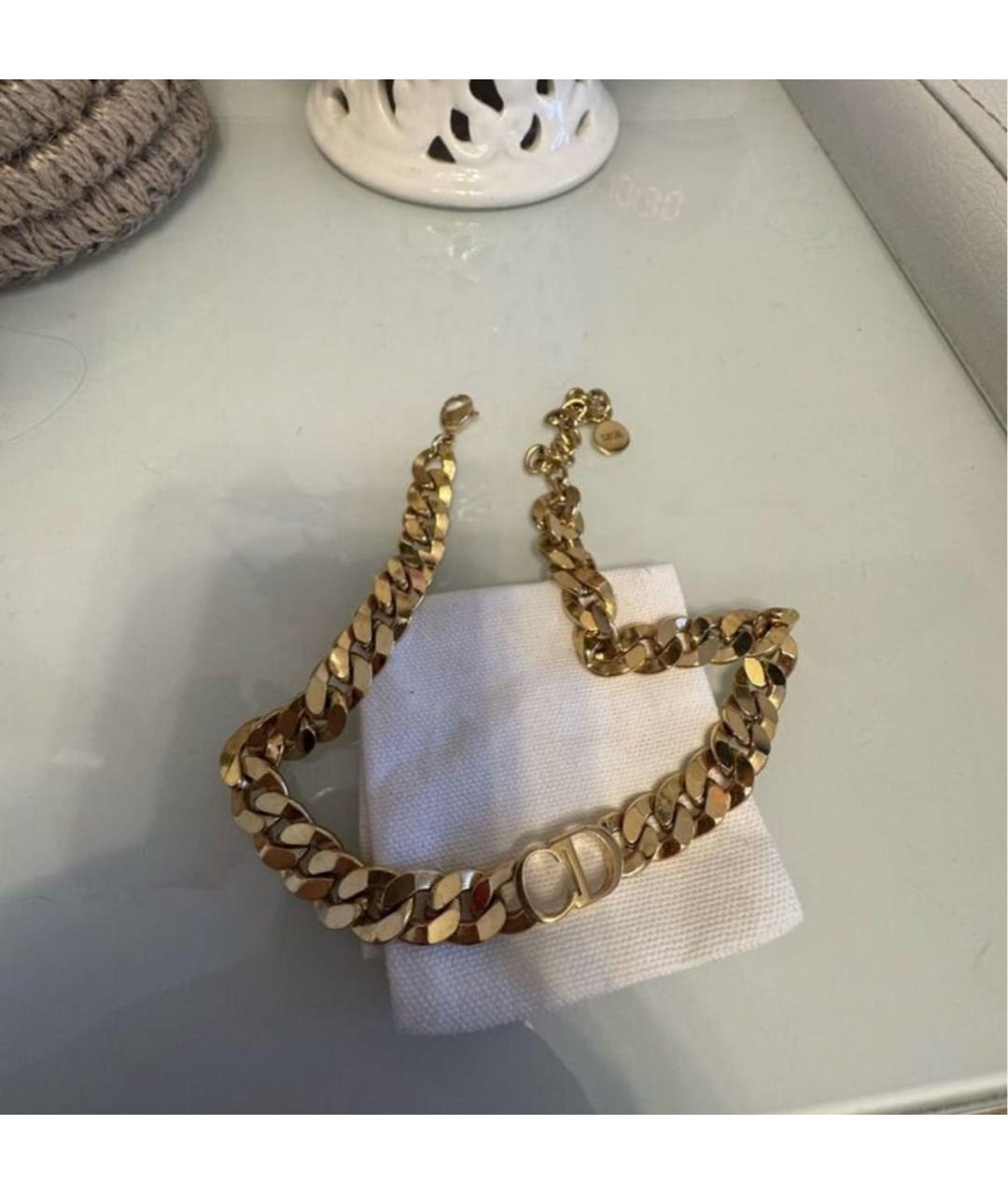 CHRISTIAN DIOR Золотое латунное колье, фото 2