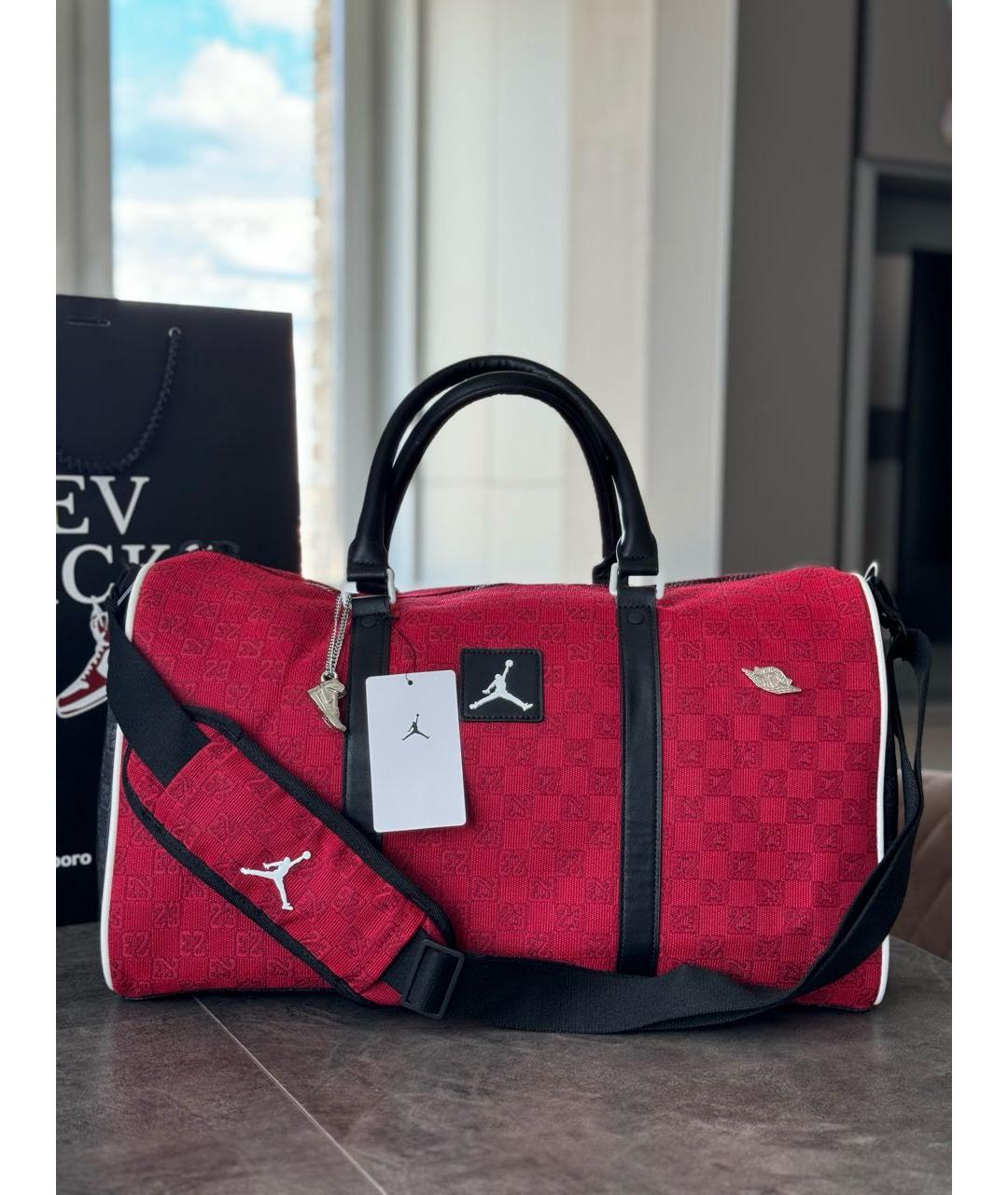 JORDAN Бордовая дорожная/спортивная сумка, фото 2