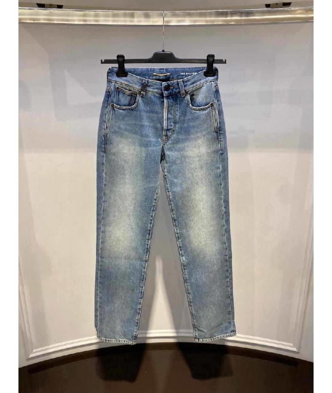 SAINT LAURENT Голубые прямые джинсы, фото 2