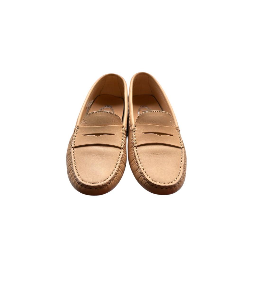 TOD'S Бежевые кожаные мокасины, фото 2