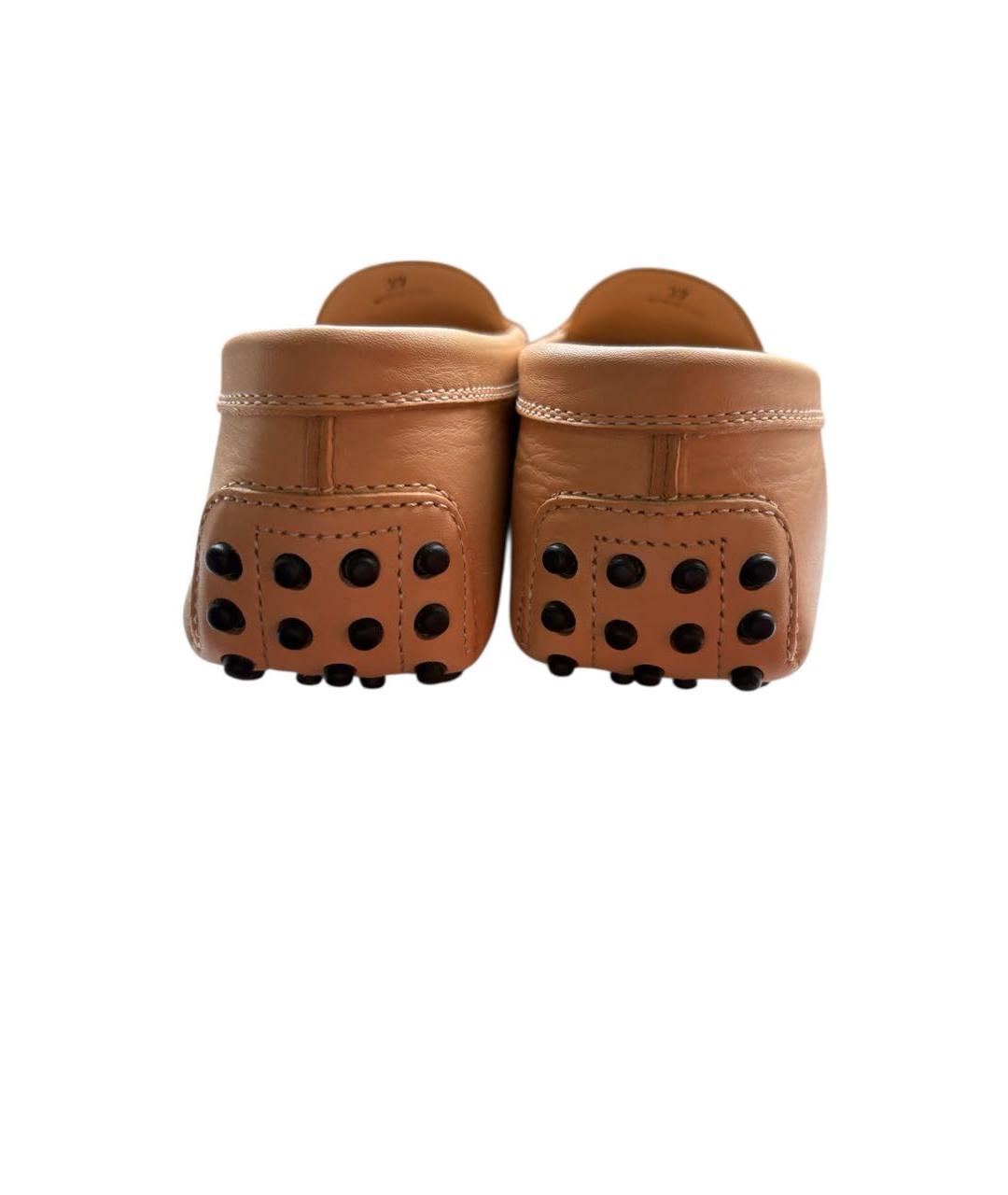 TOD'S Бежевые кожаные мокасины, фото 4