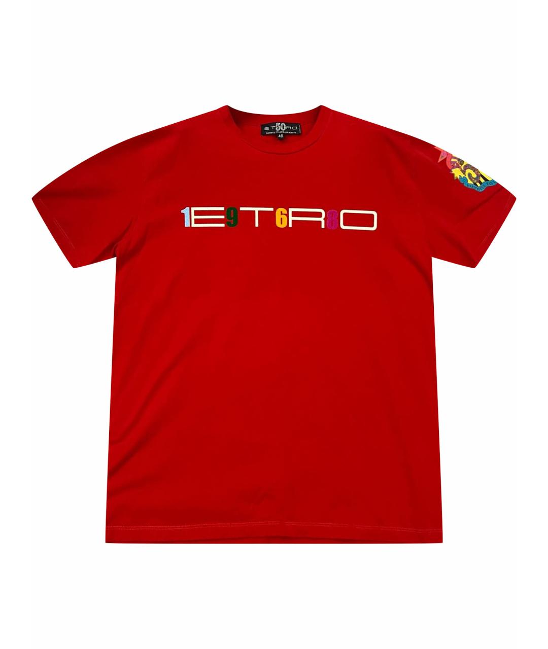 ETRO Красная хлопковая футболка, фото 1
