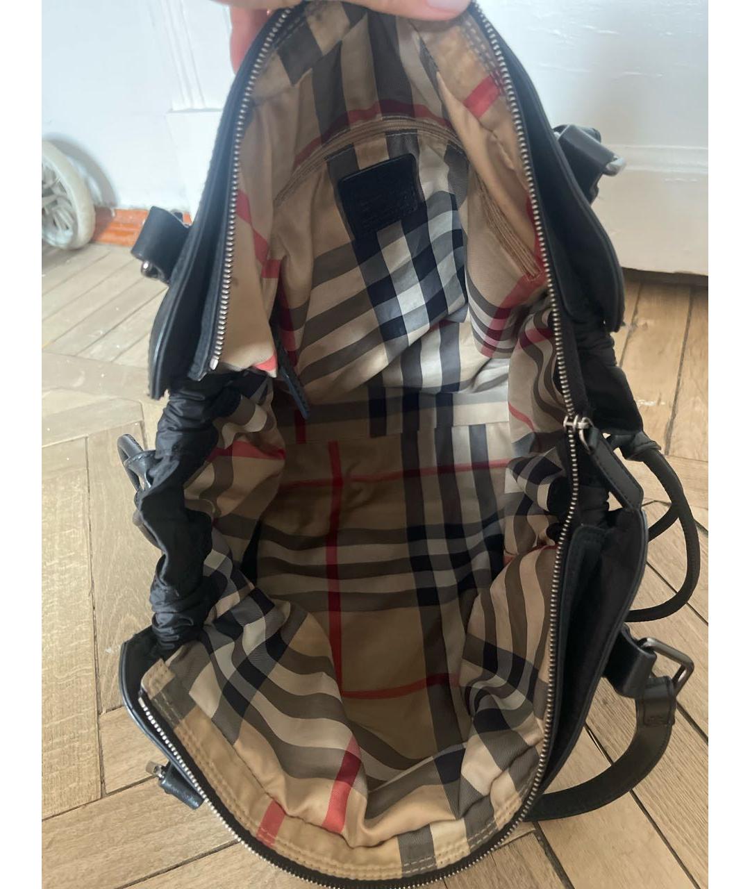 BURBERRY Черная тканевая сумка с короткими ручками, фото 4