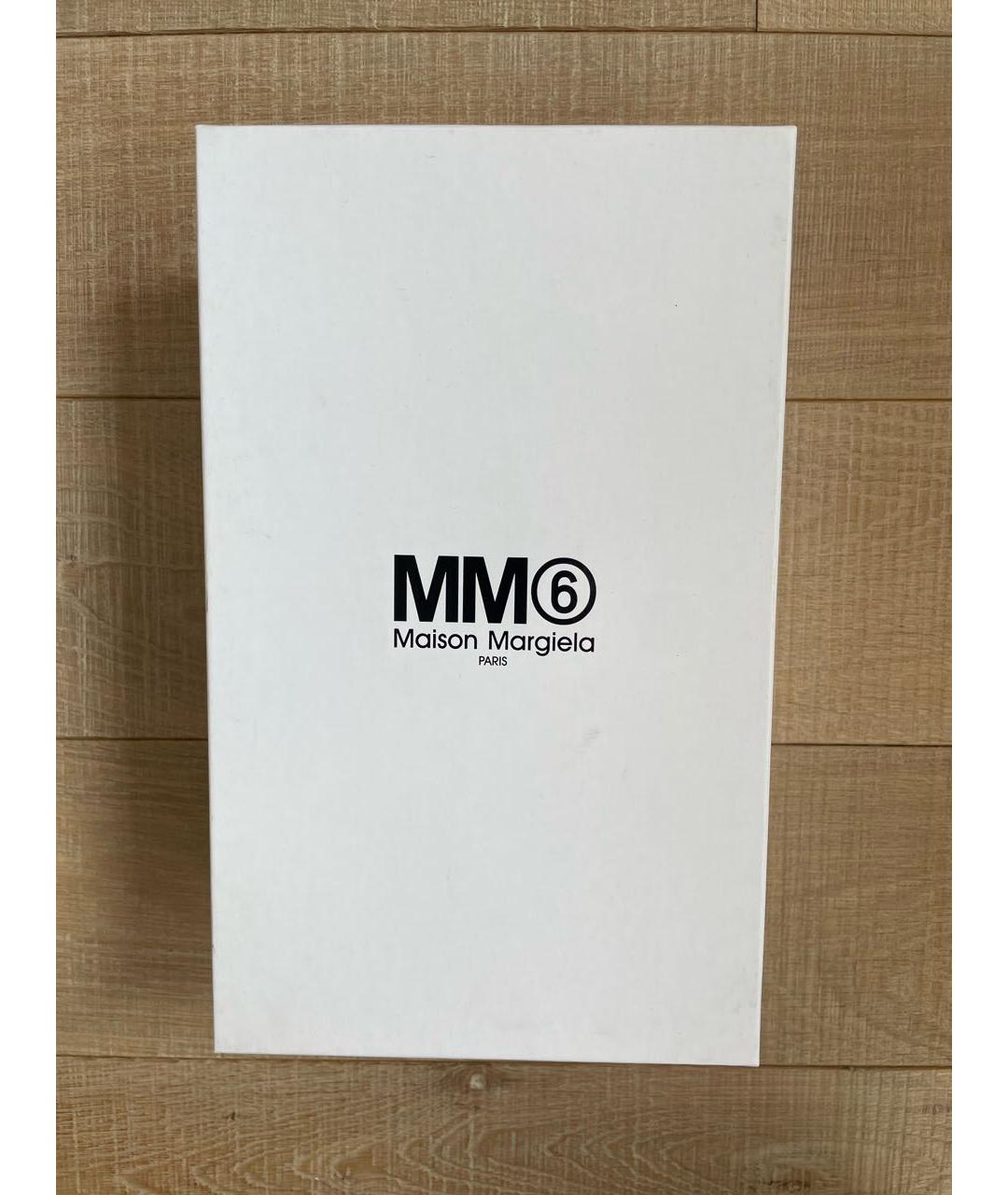 MM6 MAISON MARGIELA Черные текстильные мюли, фото 6