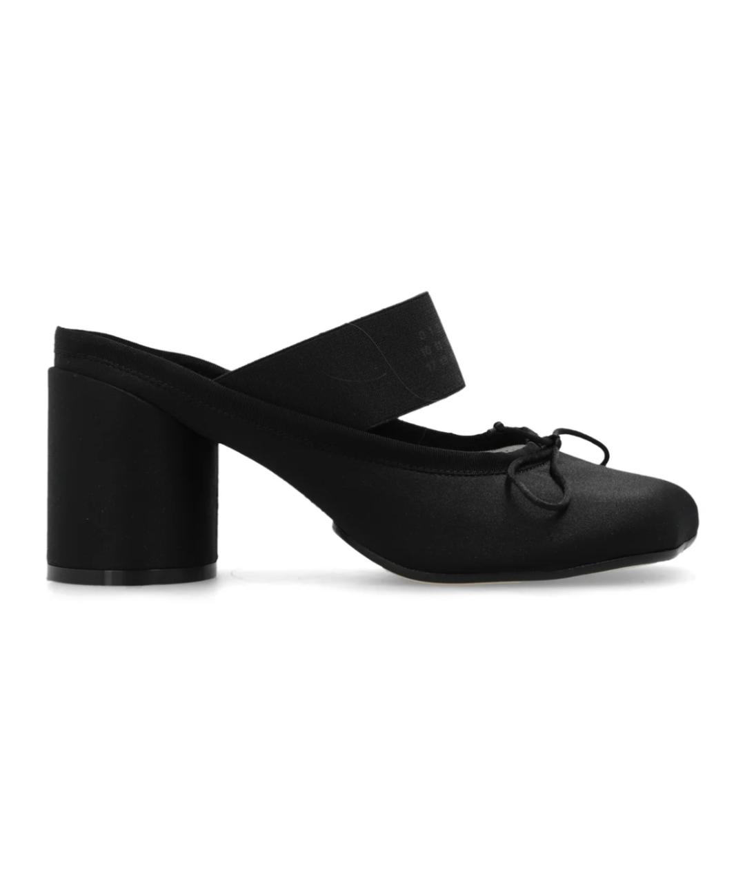 MM6 MAISON MARGIELA Черные текстильные мюли, фото 9