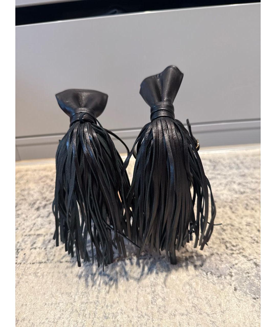 AQUAZZURA Черные кожаные босоножки, фото 4